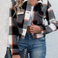 Boho Women's Plaid Pocket Long Sleeved Shirt Jacket