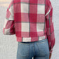 Boho Women's Plaid Pocket Long Sleeved Shirt Jacket