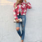 Boho Women's Plaid Pocket Long Sleeved Shirt Jacket