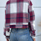 Boho Women's Plaid Pocket Long Sleeved Shirt Jacket