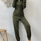 Boho Long Sleeve Half Zip Workwear Fall Jumpsuit