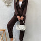 Boho Long Sleeve Half Zip Workwear Fall Jumpsuit