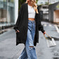 Boho Women's Solid Color Loose Knitted Cardigan Sweater with Pockets