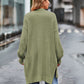 Boho Women's Solid Color Loose Knitted Cardigan Sweater with Pockets