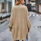 Boho Women's Solid Color Loose Knitted Cardigan Sweater with Pockets