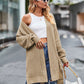Boho Women's Solid Color Loose Knitted Cardigan Sweater with Pockets