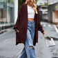 Boho Women's Solid Color Loose Knitted Cardigan Sweater with Pockets