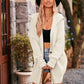 Boho Women's Solid Color Pocket Long Cardigan Sweater Coat