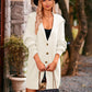 Boho Women's Solid Color Pocket Long Cardigan Sweater Coat