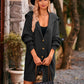 Boho Women's Solid Color Pocket Long Cardigan Sweater Coat