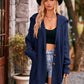 Boho Women's Solid Color Pocket Long Cardigan Sweater Coat