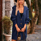 Boho Women's Solid Color Pocket Long Cardigan Sweater Coat