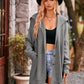 Boho Women's Solid Color Pocket Long Cardigan Sweater Coat