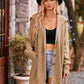 Boho Women's Solid Color Pocket Long Cardigan Sweater Coat