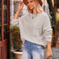 Boho Dolman Sleeve Solid Color Pocket Pullover Sweater