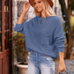 Boho Dolman Sleeve Solid Color Pocket Pullover Sweater