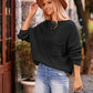 Boho Dolman Sleeve Solid Color Pocket Pullover Sweater