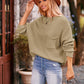 Boho Dolman Sleeve Solid Color Pocket Pullover Sweater