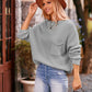 Boho Dolman Sleeve Solid Color Pocket Pullover Sweater