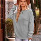 Boho Dolman Sleeve Solid Color Pocket Pullover Sweater