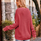 Boho Dolman Sleeve Solid Color Pocket Pullover Sweater