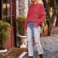 Boho Dolman Sleeve Solid Color Pocket Pullover Sweater