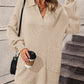Boho Women's Solid Color Long Sleeve Sweater Dress
