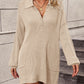 Boho Women's Solid Color Long Sleeve Sweater Dress