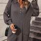 Boho Women's Solid Color Long Sleeve Sweater Dress