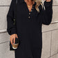 Boho Women's Solid Color Long Sleeve Sweater Dress