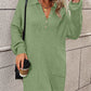 Boho Women's Solid Color Long Sleeve Sweater Dress