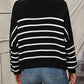 Boho Round Neck Knitted Pullover Striped Sweater