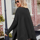 Boho Loose V Neck Side Slit Knit Cozy Pullover Sweater