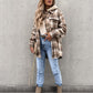 Bohemian Women's Plaid Flannel Hooded Shirt Jacket Coat