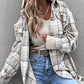 Bohemian Women's Plaid Flannel Hooded Shirt Jacket Coat