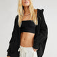 Bohemian Long Sleeve Loose Waffle Knit Casual Zip Front Hoodie