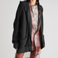 Bohemian Long Sleeve Loose Waffle Knit Casual Zip Front Hoodie