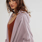Bohemian Long Sleeve Loose Waffle Knit Casual Zip Front Hoodie