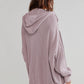 Bohemian Long Sleeve Loose Waffle Knit Casual Zip Front Hoodie