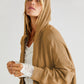 Bohemian Long Sleeve Loose Waffle Knit Casual Zip Front Hoodie
