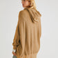 Bohemian Long Sleeve Loose Waffle Knit Casual Zip Front Hoodie