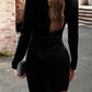 Sexy Boho Womens Round Neck Velvet Long Sleeve Holiday Dress