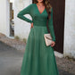 Women's Bohemian Autumn Long Sleeve V-Neck Empire Waist Dress