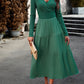 Women's Bohemian Autumn Long Sleeve V-Neck Empire Waist Dress