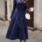 Bohemian Women's Autumn Long Sleeve V-Neck Empire Waist Dress