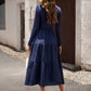 Bohemian Women's Autumn Long Sleeve V-Neck Empire Waist Dress