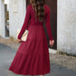 Women's Bohemian Autumn Long Sleeve V-Neck Empire Waist Dress
