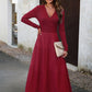 Bohemian Women's Autumn Long Sleeve V-Neck Empire Waist Dress