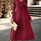 Bohemian Women's Autumn Long Sleeve V-Neck Empire Waist Dress