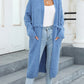 Bohemian Long Length Knit Cardigan Tassel Trim Duster